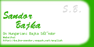 sandor bajka business card